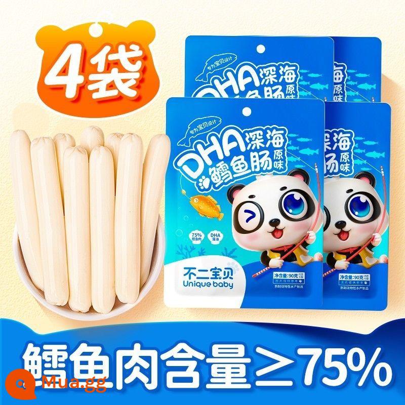 Fuji Baby Double DHA Cod Salumba 75%Cá Cá Hàm lượng thịt 90g/Túi đồ ăn nhẹ trẻ em - 4 túi xúc xích cá tuyết Fuji Baby 90g