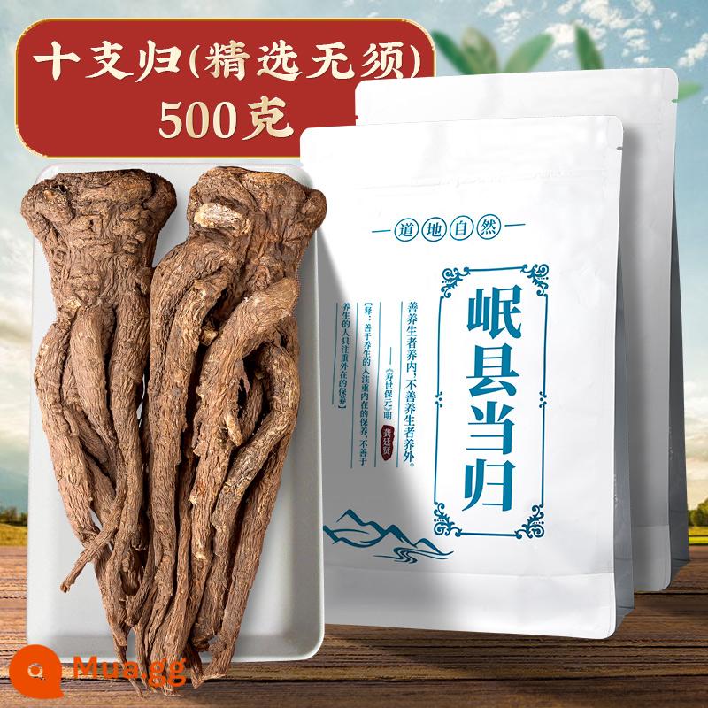 Danggui Minxian Angelica toàn bộ rễ 500g Cam Túc Dược liệu Trung Quốc hoang dã loại đặc biệt chính hãng viên Danggui Astragalus Codonopsis - Các mặt hàng đã chọn (không bắt buộc) 500g, khoảng 6-8 miếng