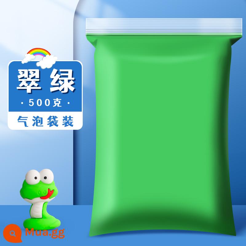 Đất trắng siêu nhẹ 500g trẻ em 24 màu bùn plasticine đất sét đỏ trẻ em bao bì lớn đơn sắc bổ sung mô hình bảo vệ môi trường không độc hại vật liệu tự làm bộ công cụ bùn cao su - [Nâng cấp chất lượng cao] Xanh ngọc lục bảo--500g/gói