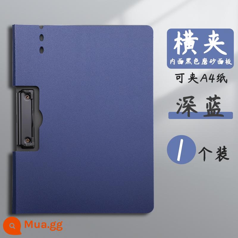 Bảng thư mục A4 kẹp thông tin cuộc họp đa chức năng bảng viết ngang sách bảng bảng văn phòng phẩm đồ dùng văn phòng học sinh sử dụng bài kiểm tra để sắp xếp hiện vật tài liệu phát thư mục hợp đồng tập tin clip bài phát biểu nháp clip kẹp đôi - Đĩa đơn [ngang] màu xanh đậm