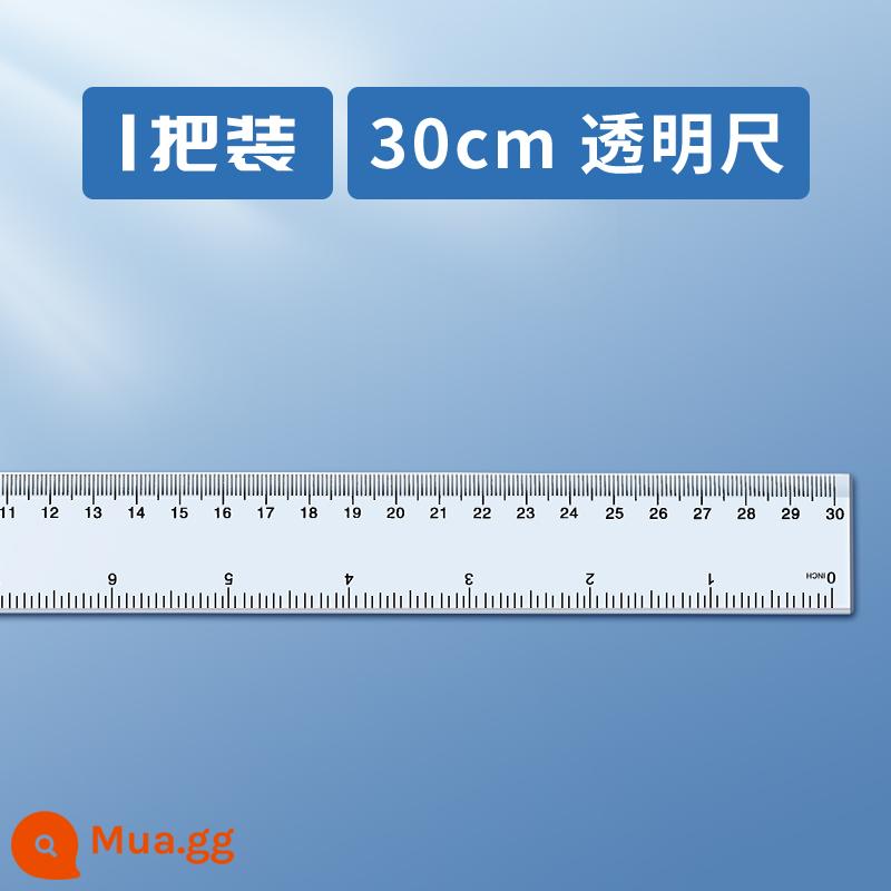 Thước thẳng trong suốt dành cho học sinh tiểu học đa chức năng 15/20/30 cm 40 cm thước nhựa cho trẻ em vẽ thước đo thước thép loại một Bộ thép không gỉ đường lượn sóng - 1 nắm 30cm