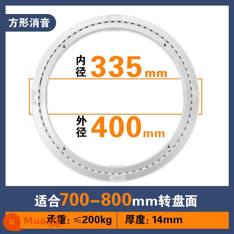 Bàn ăn đế xoay đế hợp kim nhôm hấp thụ âm thanh gỗ chắc chắn đá cẩm thạch xoay chịu lực bàn tròn bàn ăn gia đình - Model giảm thanh chống trượt hình vuông đường kính ngoài 400mm [thích hợp cho mặt bàn 70-80cm]