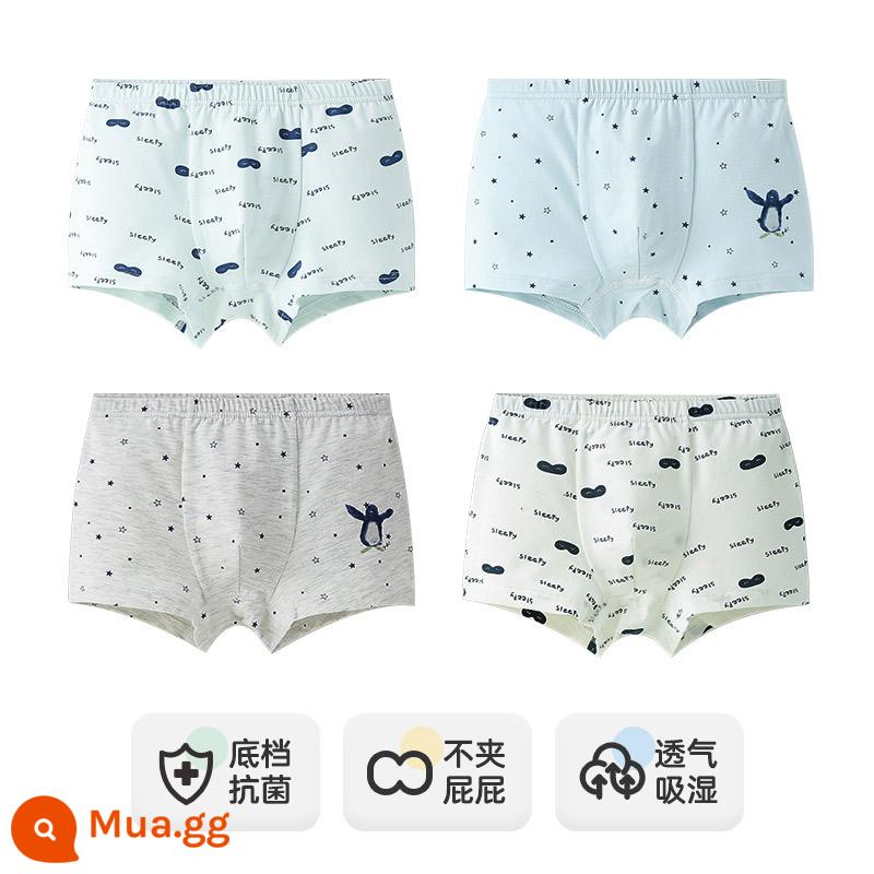 Inblen Quần Lót Trẻ Em Bé Trai Modal Cotton Boxer Thiếu Niên Sinh Viên Quần Lót Boxer Bé Trai Lớn - 15265 bốn gói