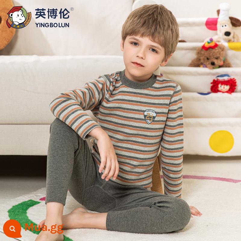 Inblen Bé Trai Hot Quần Áo Thục Nhung Cotton Nguyên Chất Quần Lót Trẻ Em Vệ Sinh Quần Dày Cổ Giữa Bé Trai Áo Len Cotton - 80557 dải màu cam