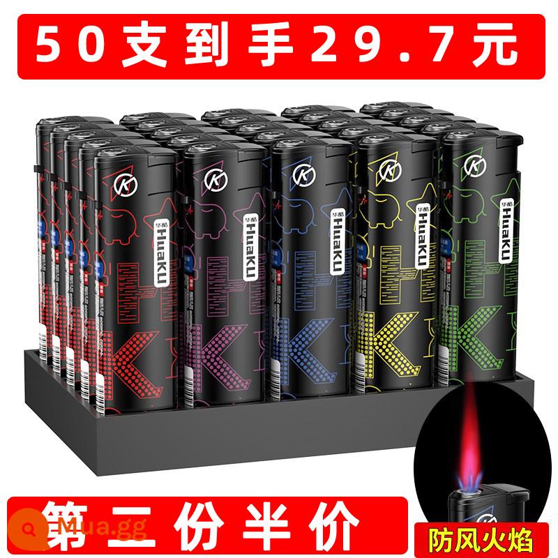 50 bật lửa chống gió, bền, dùng một lần, tùy chỉnh, bán buôn thông thường, tùy chỉnh, in, thương mại, bán hàng trực tiếp tại nhà máy - 25 miếng HK (ảnh chính) (chống gió)