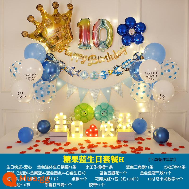 Đèn led chữ happy birthday con gái tròn một tuổi thân cây lãng mạn bố trí khung cảnh vật dụng trang trí bất ngờ - Sinh nhật Candy Blue H[xin lưu ý tuổi]