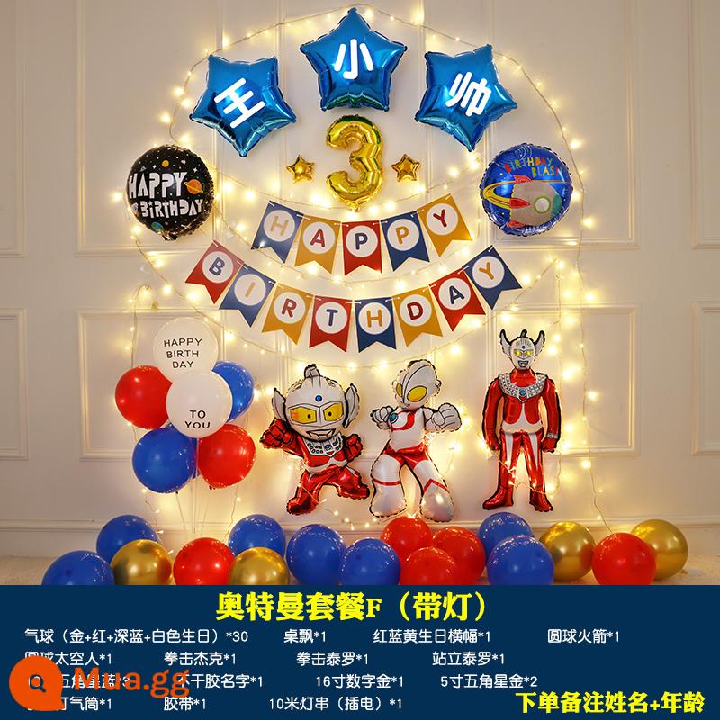 Đèn led chữ happy birthday con gái tròn một tuổi thân cây lãng mạn bố trí khung cảnh vật dụng trang trí bất ngờ - Dây đèn Ultraman F+ [tên ghi chú + tuổi]