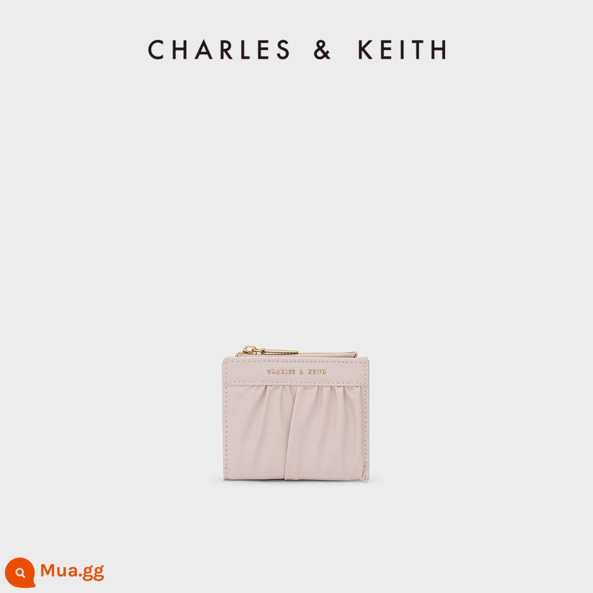 Ví đựng thẻ thời trang CHARLES&KEITH CK6-10840324 Ví gấp mini cho nữ - Màu hồng nhạt