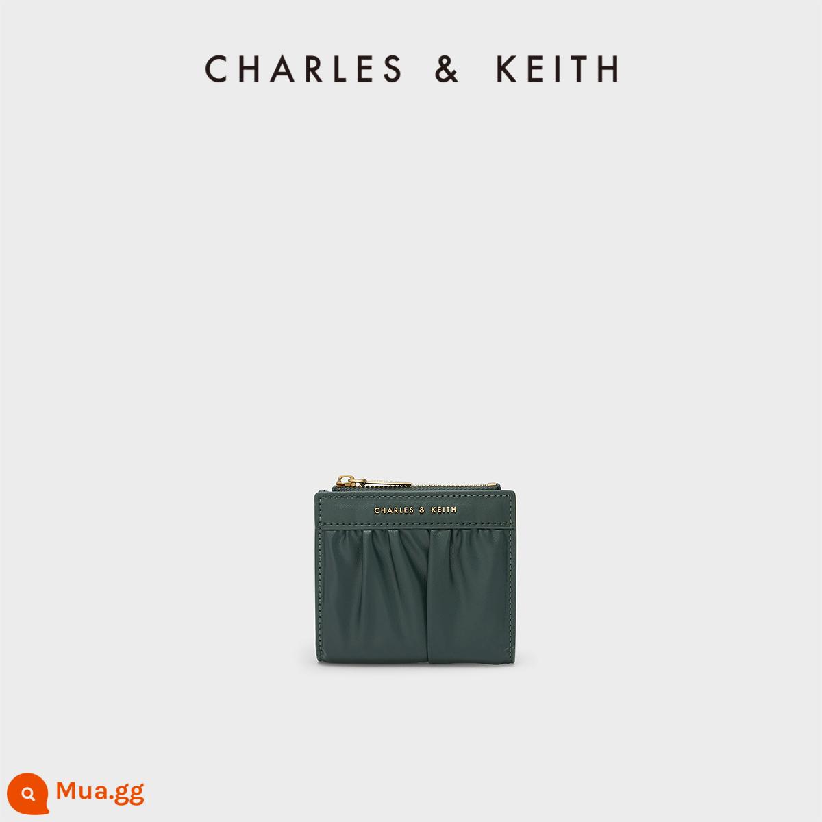 Ví đựng thẻ thời trang CHARLES&KEITH CK6-10840324 Ví gấp mini cho nữ - Xanh ĐậmXanh Đậm