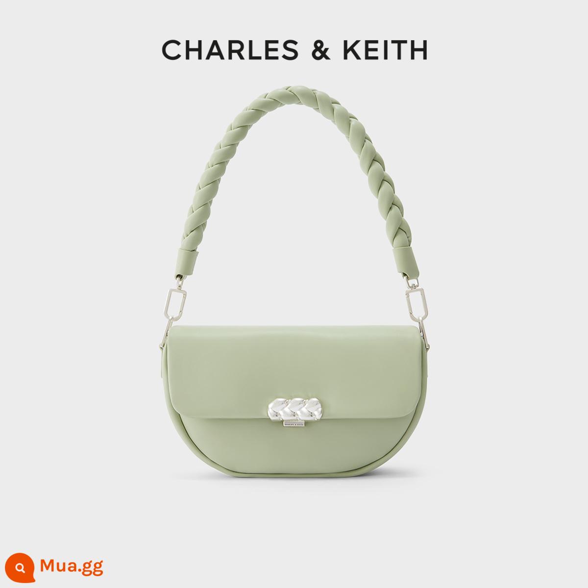 Túi đeo sát nách CHARLES&KEITH CK2-21220005 Túi tote mềm xách tay có dây đeo vai bằng vải dệt - Màu xanh bạc hàMàu xanh bạc hà