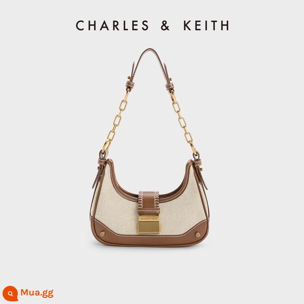 Sản phẩm mới mùa xuân CHARLES&KEITH23 CK2-40271053 túi đeo nách móc xích túi mặt trăng túi nữ - Sô cô la