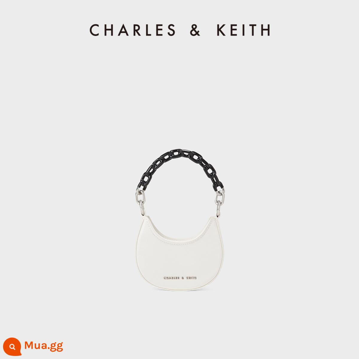 Túi đựng tiền xu mini CHARLES&KEITH CK6-80701222 Ví đựng tiền xu dây chuyền vũ trụ Ms. - Trắng trắng