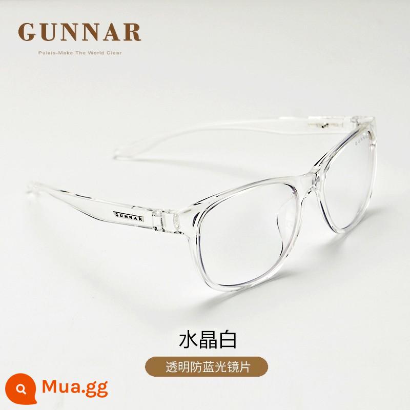 Kính chống ánh sáng xanh GUNNAR Mỹ dành cho nam và nữ cùng loại chống mỏi bức xạ có thể trang bị thêm kính cận thị độ bảo vệ mắt - Tròng kính màu trong suốt pha lê trắng (0 độ)