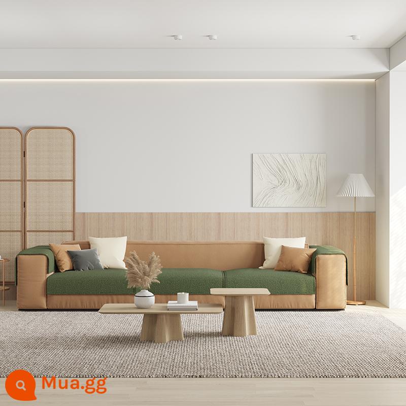 [Princess Produced] Đệm sofa chống trượt hiện đại màu trắng kem Đệm sofa khăn bọc đệm sofa tất cả các mùa - Matcha Green