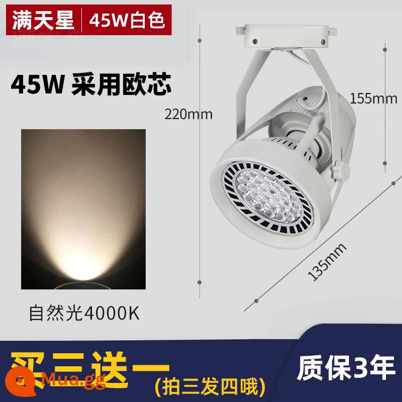 Đèn LED trợ sáng par30 theo dõi ánh sáng cửa hàng quần áo hội trường triển lãm theo dõi ánh sáng siêu sáng thương mại theo dõi đèn led shop - Đèn trung tính vỏ trắng Ouxin-45W Mua 3 tặng 1 [Yêu cầu đủ cho 3, 4 sẽ được gửi]