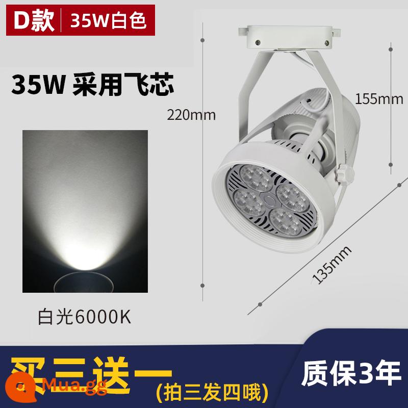 Đèn LED trợ sáng par30 theo dõi ánh sáng cửa hàng quần áo hội trường triển lãm theo dõi ánh sáng siêu sáng thương mại theo dõi đèn led shop - Đèn trắng vỏ trắng Feixin-35w mua ba tặng một [cần đủ 3 chiếc và 4 chiếc sẽ được gửi]