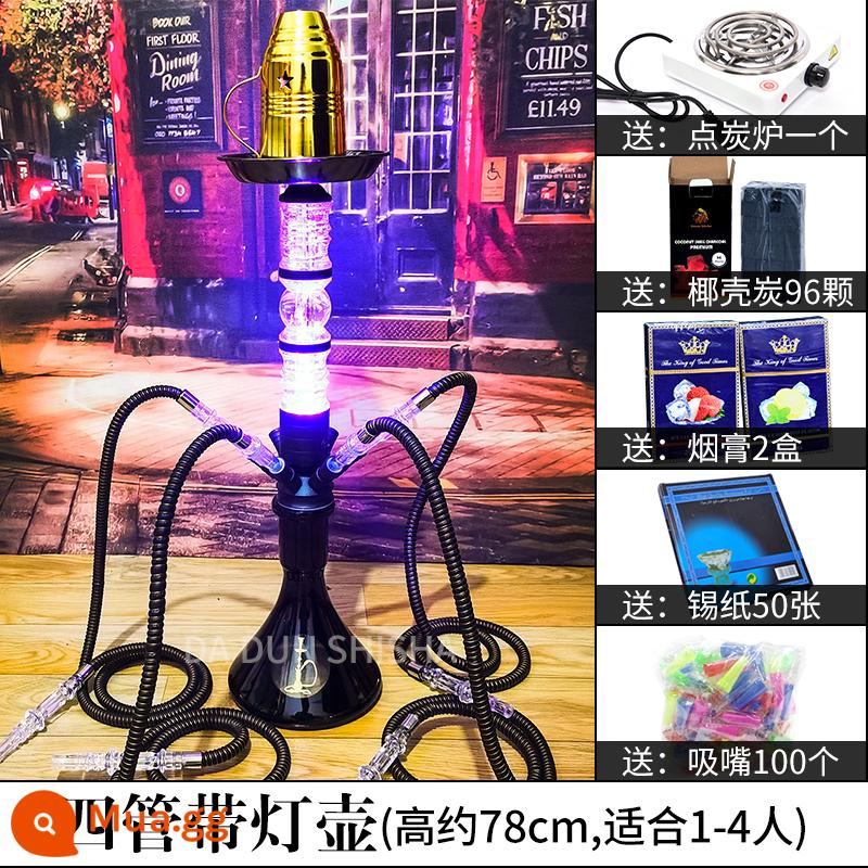 Ả Rập hookah toàn bộ thanh KTV chuyên dụng nhỏ vừa và lớn shisha hookah dán hàng tiêu dùng đầy đủ miễn phí vận chuyển - Ấm đun nước bốn ống nổi tiếng trên Internet với gói ánh sáng + sang trọng