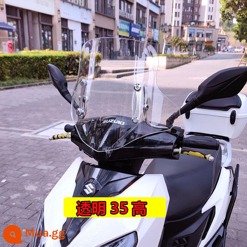 Thích hợp cho kính chắn gió Haojue AFR125 Suzuki uy22 kính chắn gió 125 mới cộng với kính chắn gió phía trước AFR đã sửa đổi - Chiều cao trong suốt 35, độ dày 5MM + khung điều chỉnh