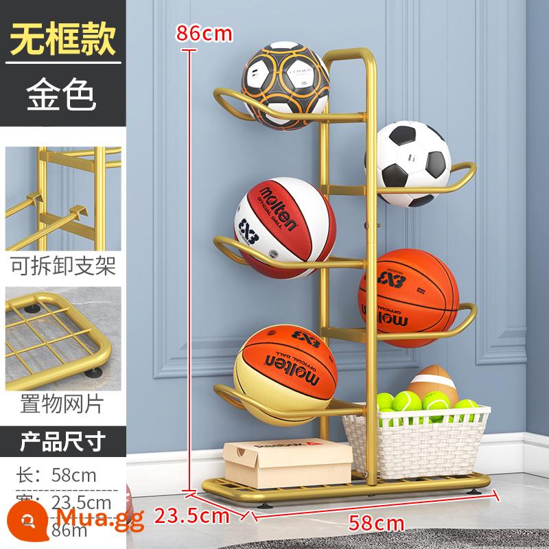 Lớp lưu trữ bóng rổ Nội thất Phòng Children Stroke Stroke Balls Bermament cầu lông lưu trữ Basin Basin - Vàng 3 lớp [kiểu không khung cổ điển] cao 86CM