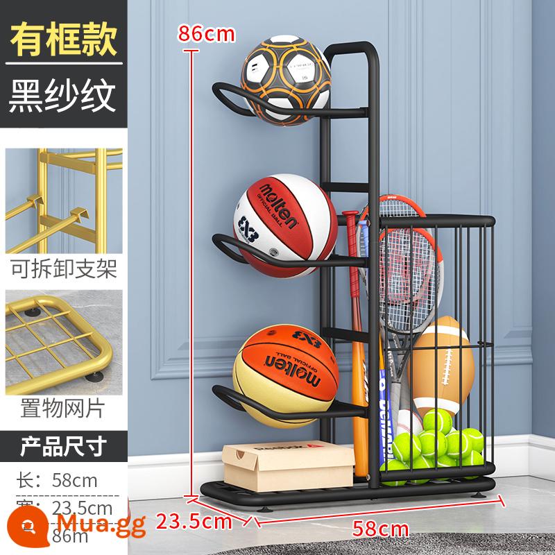 Lớp lưu trữ bóng rổ Nội thất Phòng Children Stroke Stroke Balls Bermament cầu lông lưu trữ Basin Basin - Mẫu gạc đen 3 lớp [kiểu đóng khung nâng cấp] cao 86CM