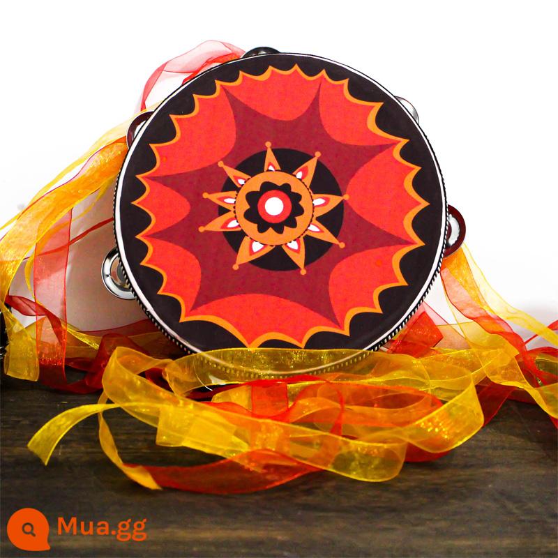 Trẻ em Đôn Hoàng bay nhảy cầm tay tambourine Hanfu đạo cụ Đôn Hoàng giếng tảo hoa văn Trống Tân Cương đường kính 15 cm - Hongmengjintang