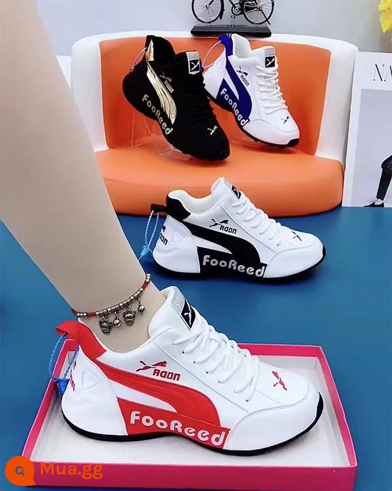 Daddy Shoes Nữ Mùa Xuân 2023 Mới Thoáng Khí Nam Nữ Pipon Giày Đế Mềm Bề Mặt Mềm Nhẹ Giày Thể Thao Thông Thường - Trắng và đỏ [kiểu đơn]