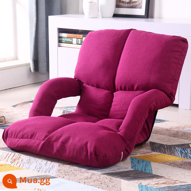 Đệm sàn đệm lười tích hợp cửa sổ bay ghế đệm giường sofa tatami nhật bản có tựa lưng - [Phong cách thoải mái mở rộng] Vải lanh-Đỏ hồng