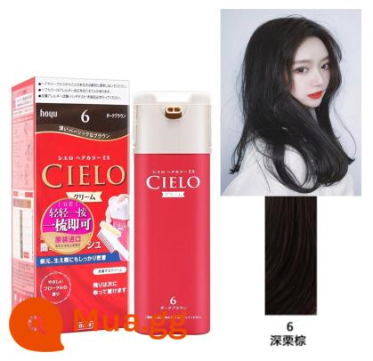 Kem nhuộm tóc hoyu Xuanruo cielo nhập khẩu chính gốc từ Mỹ để che tóc trắng thực vật nguyên chất tại nhà - 6 màu nâu hạt dẻ đậm (đen tự nhiên)