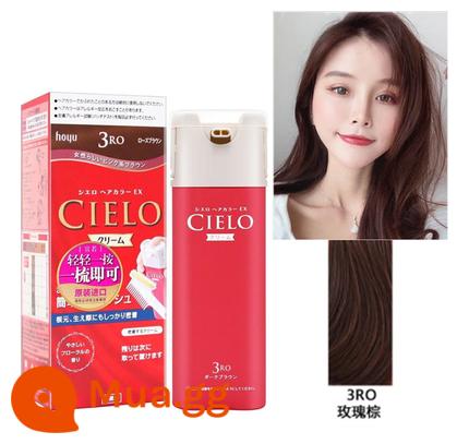 Kem nhuộm tóc hoyu Xuanruo cielo nhập khẩu chính gốc từ Mỹ để che tóc trắng thực vật nguyên chất tại nhà - 3RO màu nâu hồng