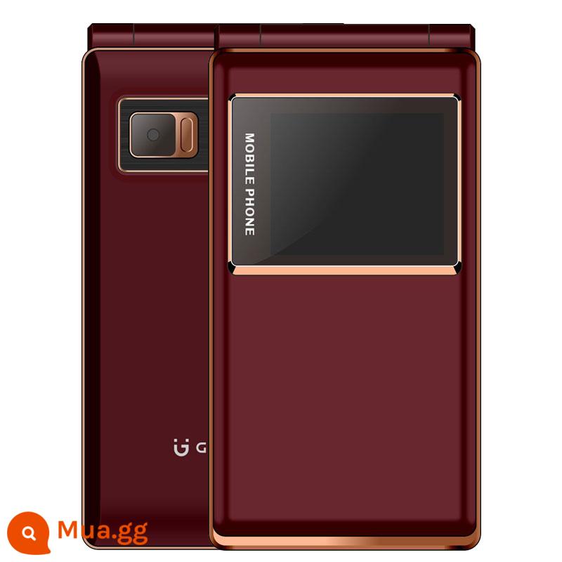 Điện thoại Gionee màn hình kép nắp gập dành cho người già màn hình to chữ to Âm thanh to dành cho nam giới công sở chờ siêu lâu không thông minh mẫu cũ hoài cổ nắp ngược cổ điển 2018 âm lượng lớn 4g hàng chính hãng - màu đỏ