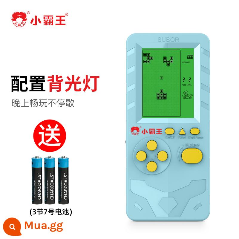 Little Overlord Tetris máy chơi game cầm tay cổ điển hoài cổ cổ điển retro màn hình lớn 4.1 inch dành cho học sinh đồ chơi giáo dục trẻ em mini nhỏ mới - Model mới đèn nền xanh [màn hình lớn 4,1 inch, 23 game cổ điển] kèm pin