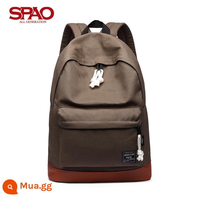 Spao Ba Lô Đại Học Hàn Quốc Học Sinh Trung Học Nam Nữ Đại Học Phong Cách Ba Lô Chống Thấm Nước Túi Máy Tính 15.6 Inch - Sản phẩm mới màu xanh quân đội