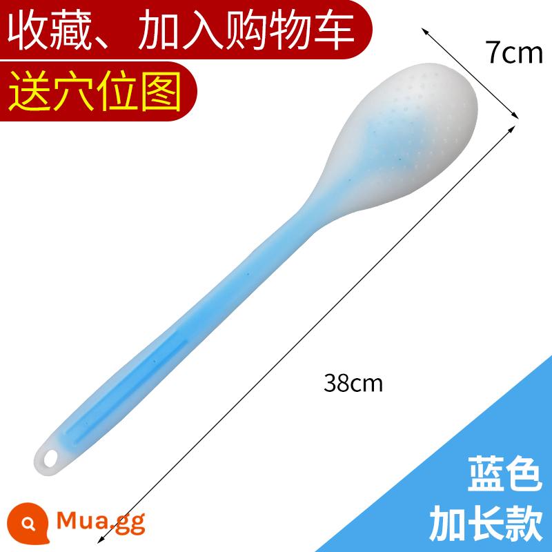 Pat Sha board, silicone kinh tuyến pat, chế độ chăm sóc sức khỏe đặc biệt, tập thể dục toàn thân, búa, gậy massage lưng và lưng cho chân - Phiên bản mở rộng màu xanh 38cm + bản đồ huyệt đạo