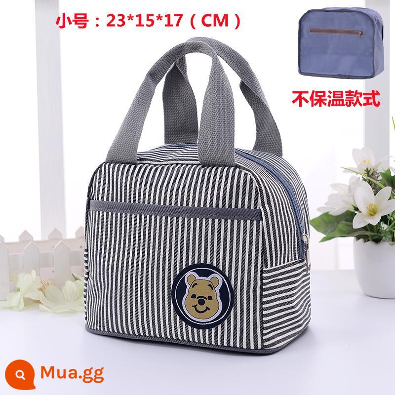 Túi hộp bento cách nhiệt túi đựng cơm bento xách tay túi đựng cơm chống nước đựng cơm tại nơi làm việc túi đựng cơm học sinh lá nhôm dày - Nhỏ màu đen (không cách nhiệt)