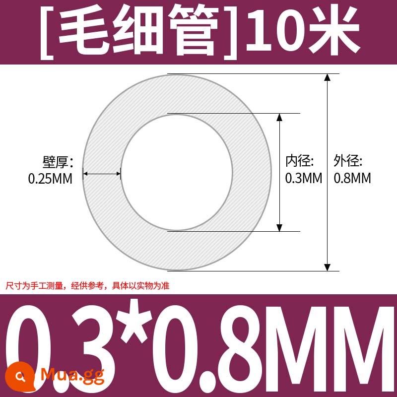 Ống Silicone Ống Cao Su Silicone Không Mùi Thực Phẩm Cấp Ống Nước Hộ Gia Đình Chịu Nhiệt Độ Cao Đàn Hồi Trong Suốt Vòi - 0,3mm*0,8mm (giá 10m)