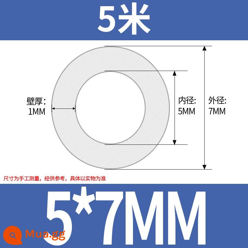 Ống Silicone Ống Cao Su Silicone Không Mùi Thực Phẩm Cấp Ống Nước Hộ Gia Đình Chịu Nhiệt Độ Cao Đàn Hồi Trong Suốt Vòi - 5*7 (giá 5 mét)