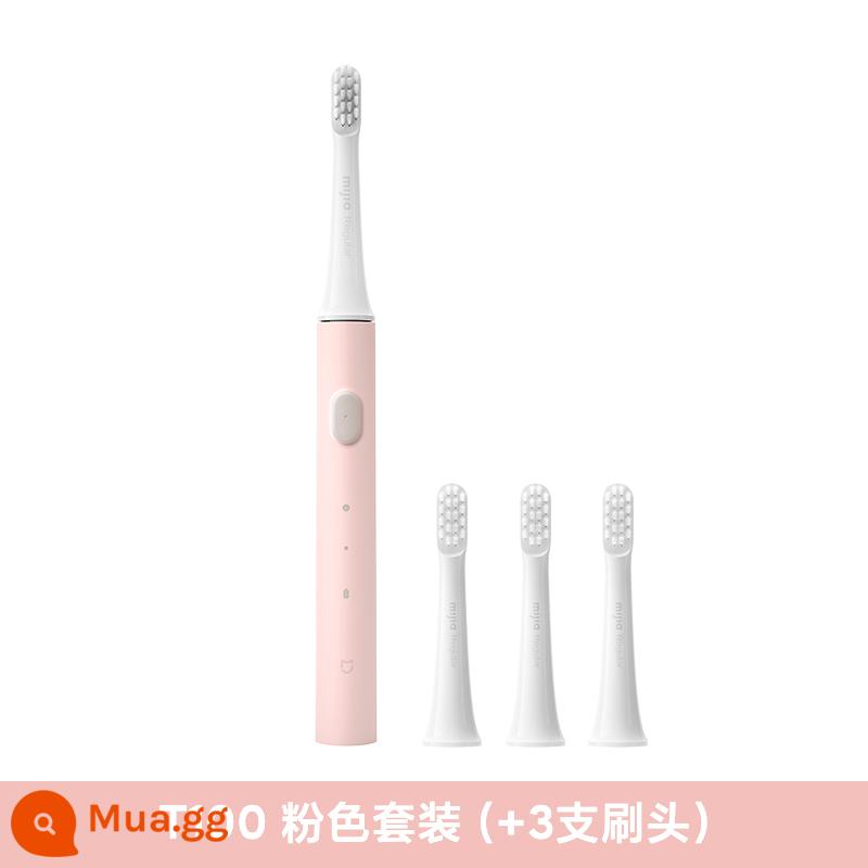 Xiaomi Mijia Sonic Bàn Chải Đánh Răng Điện T100 Hộ Gia Đình Có Thể Sạc Lại Vệ Sinh Tiệc Sinh Viên Chính Thức Hàng Đầu Dành Cho Các Cặp Đôi Nam Và Nữ - Bộ T100-hồng (+3 đầu cọ)