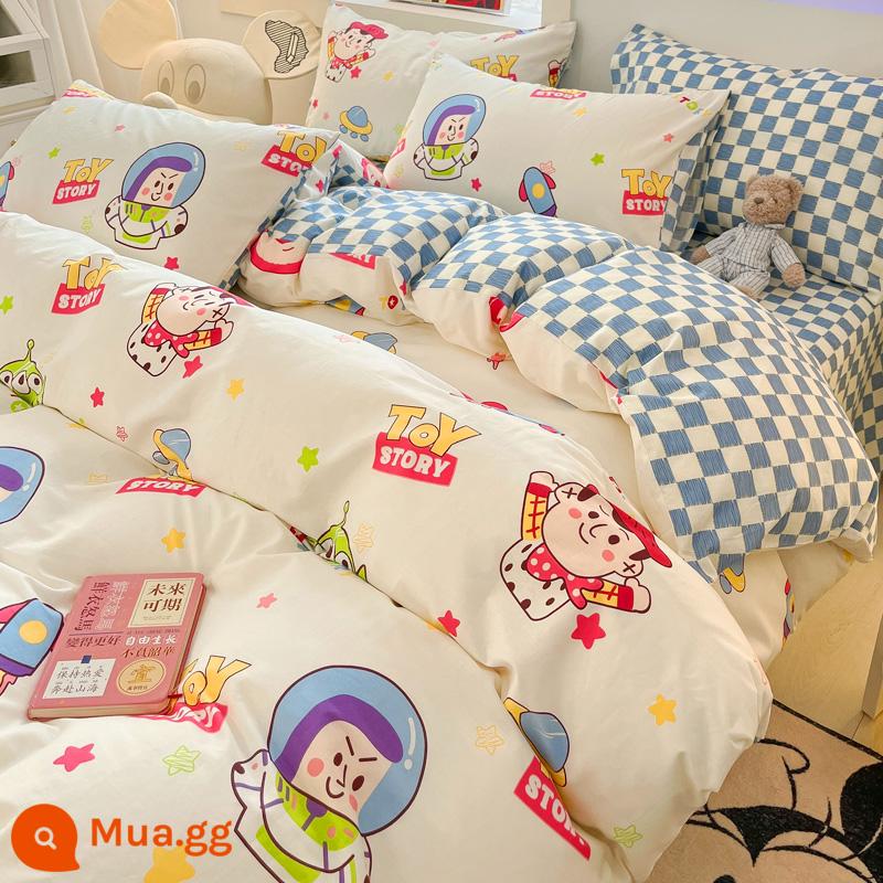 Disney Cotton Vỏ Chăn Đơn 100 Bông Nguyên Chất Chăn Ga 150X200X230 Ký Túc Xá Đơn Vỏ Chăn 3 Bộ - Bông - Thiên Hà Vũ Trụ