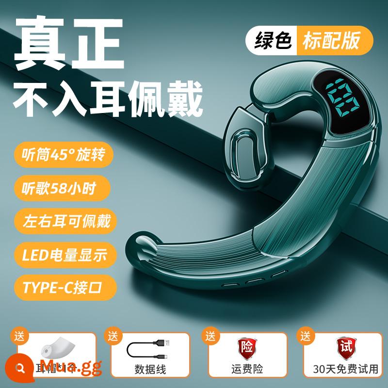 Tai nghe Bluetooth không dây Không móc trong tai Chất lượng âm thanh cao Giảm tiếng ồn giao hàng khi lái xe Áp dụng cho Huawei Apple Xiaomi - Màn hình pin màu xanh lá cây [tuổi thọ cuộc gọi 75-88 giờ]