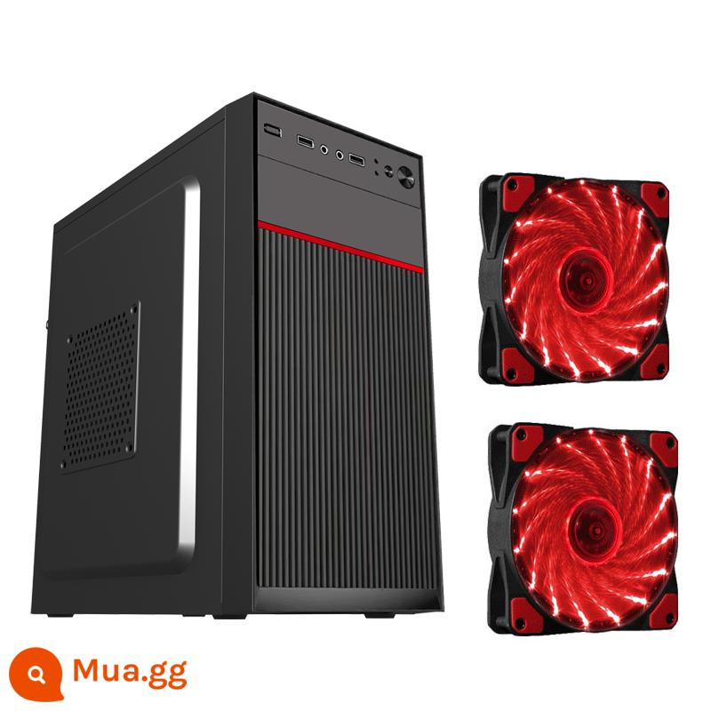 matx lắp ráp máy tính để bàn máy tính mini mini atx máy chủ nhỏ khung cung cấp điện thiết lập tự làm văn phòng kinh doanh máy chủ vỏ - Cơ hội 003+2 quạt đỏ 15 đèn