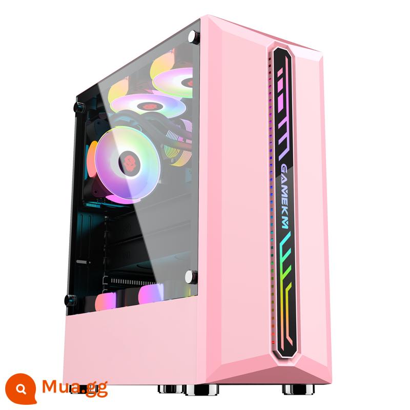 Wanjia Zunyao Máy Tính Để Bàn Kính Toàn Mặt Trong Suốt RGB Trò Chơi Làm Mát Bằng Nước ATX Bảng Lớn Ốp Lưng Chính - Mẫu kính cường lực Zunyao (Sakura Pink)