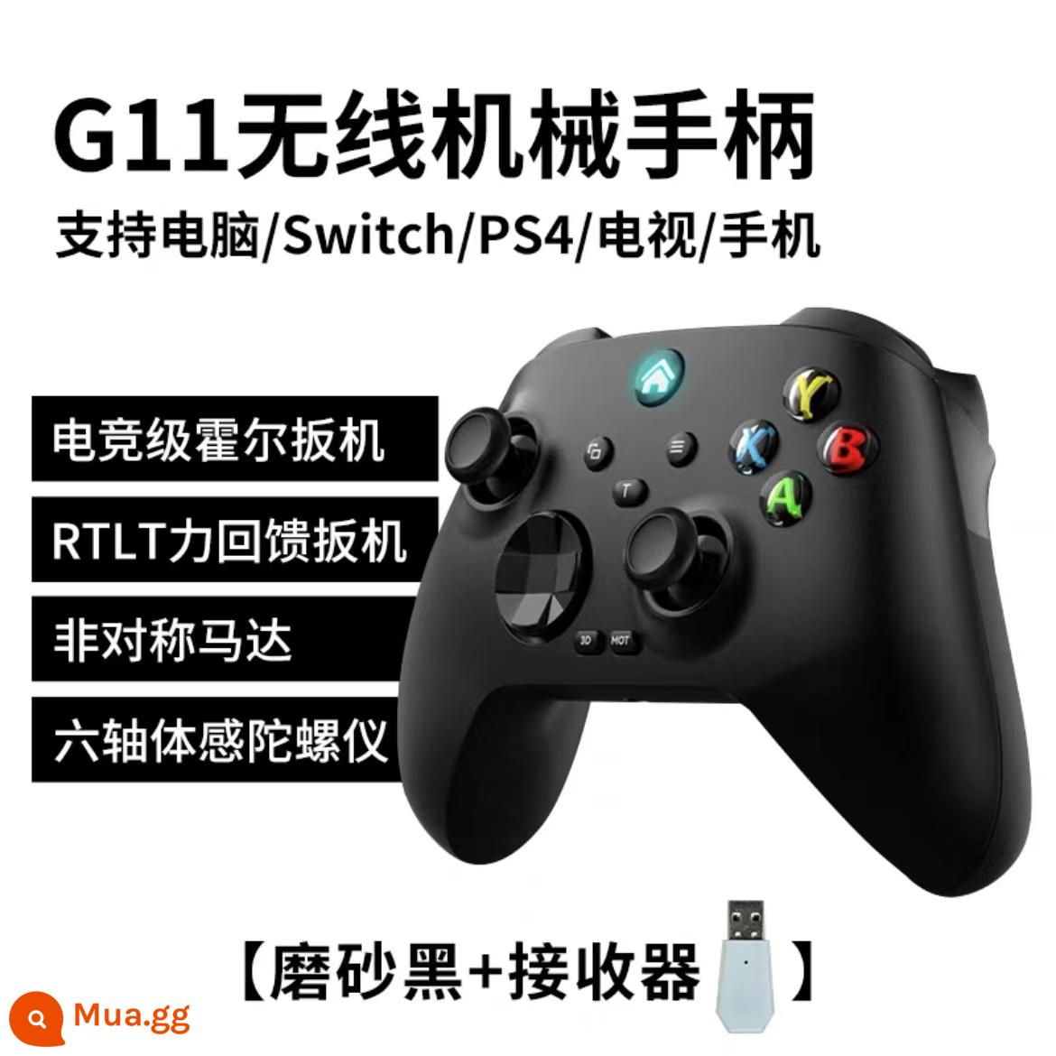 G11 Tay cầm cơ học không dây 2.4g Bluetooth Switch Pro Computer PC TV P4 Android iOS Quạt Macho - màu đen mờ + đầu thu