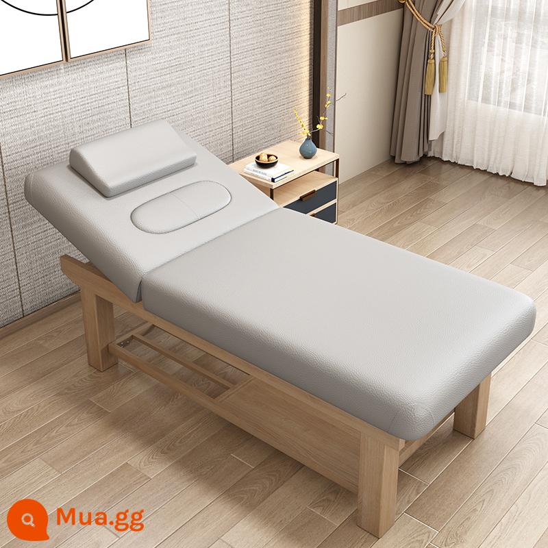 Solid Wood Beauty Bed Benc - Gỗ nguyên khối da xám ấm 185 * 70 có lỗ ngực