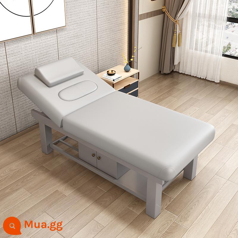 Solid Wood Beauty Bed Benc - Gỗ rắn màu xám da 185 * 70+ tủ khung màu xám