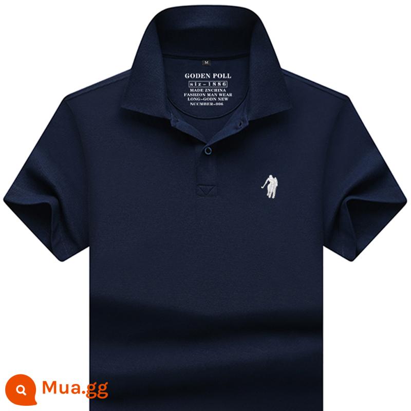 Tên tuổi lớn quốc tế chính hãng Ralph Lauren Polo Polo Áo sơ mi nam ngắn tay cotton dáng rộng ve áo công sở mùa hè cao cấp nửa tay - 2308 màu xanh