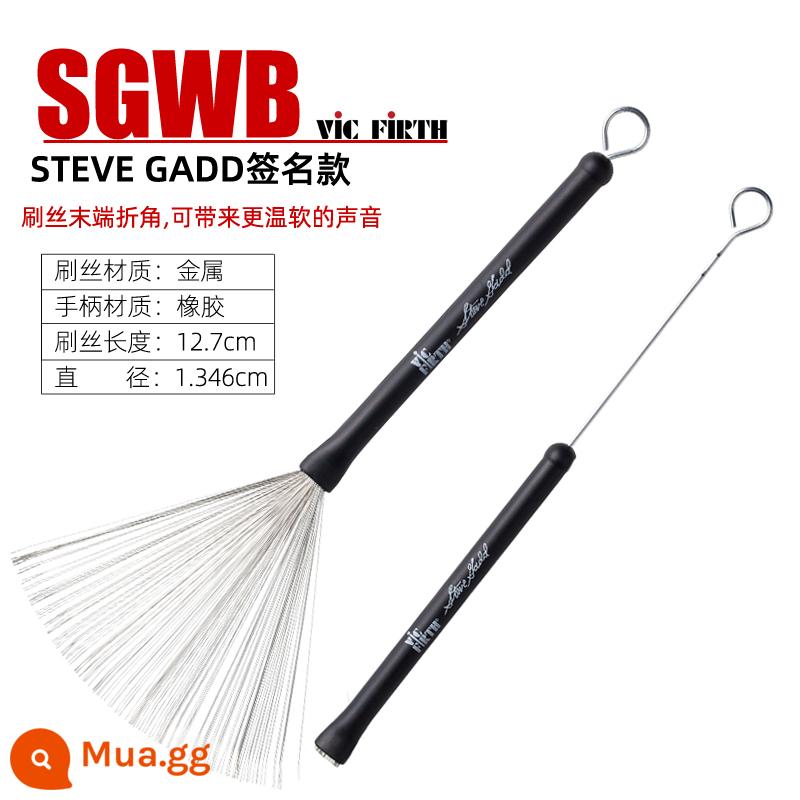 Longsheng dụng cụ âm nhạc giá trống nylon trống bàn chải dính vic chùm thanh vic firth dây trống chùm phụ kiện trống jazz - Mô hình chữ ký đen SGWB