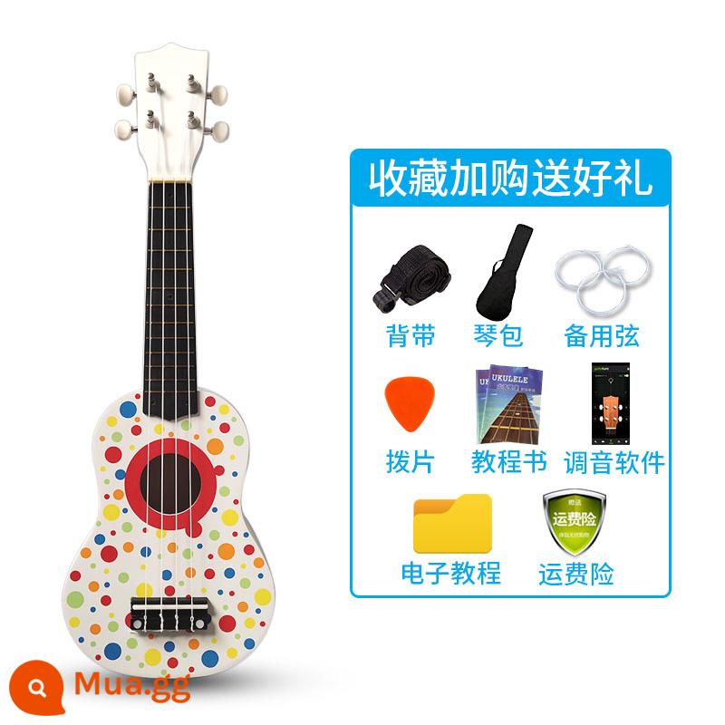 Đàn Ukulele cho trẻ em 21 inch hoạt hình nhỏ dễ thương Đàn Ukulele bé trai và bé gái người mới bắt đầu chơi đàn Ukulele - Chấm đầy màu sắc [21 inch] [Sản phẩm mới]