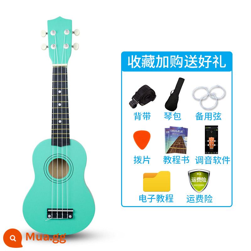 Đàn Ukulele cho trẻ em 21 inch hoạt hình nhỏ dễ thương Đàn Ukulele bé trai và bé gái người mới bắt đầu chơi đàn Ukulele - Xanh bạc hà 21 inch [bàn phím gỗ nâng cấp]