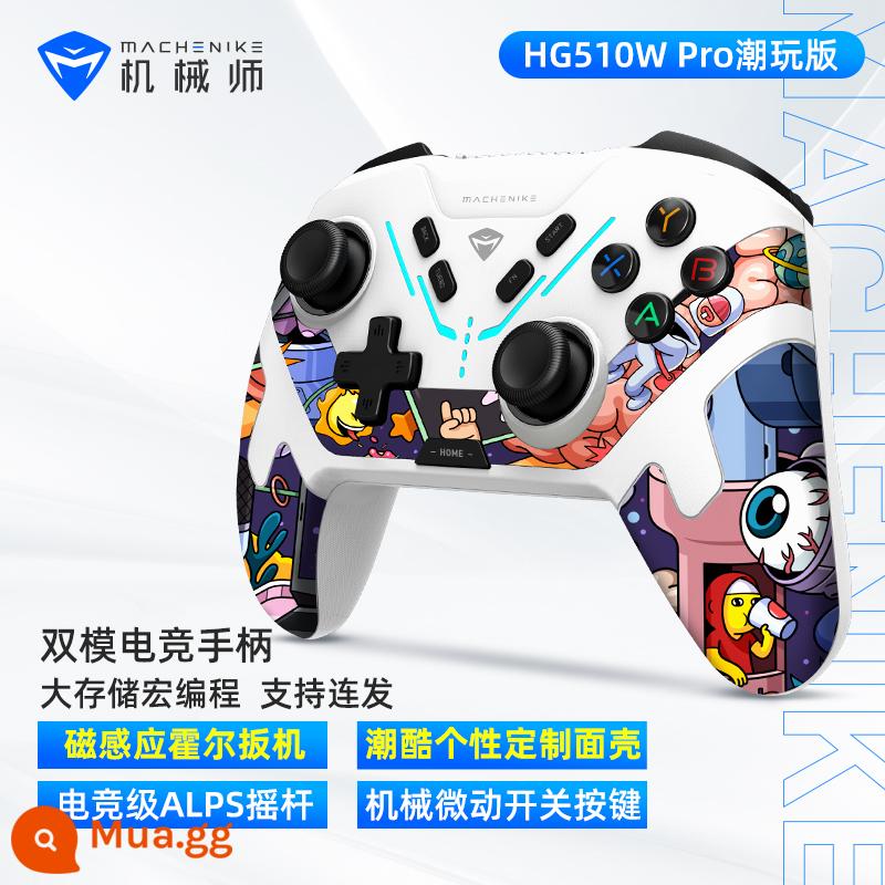 Mechanic 510 Tay cầm chơi game Bluetooth không dây chế độ kép máy tính PC điện thoại di động TV Hall kích hoạt công tắc cần điều khiển ALPS Nintendo steam class xbox ban đầu God double travel Wolong - HG510W pro phiên bản thời thượng Bộ điều khiển trò chơi không dây Bluetooth-Hall trigger