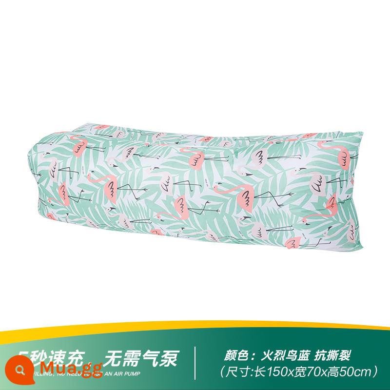 Ngoài trời lười bơm hơi sofa nghỉ trưa di động giường dã ngoại cắm trại đệm hơi giường lễ hội âm nhạc - Màu xanh Flamingo [Chống rách] [Đảm bảo thay thế khi rò rỉ không khí/Vội vàng nhanh trong 3 giây]